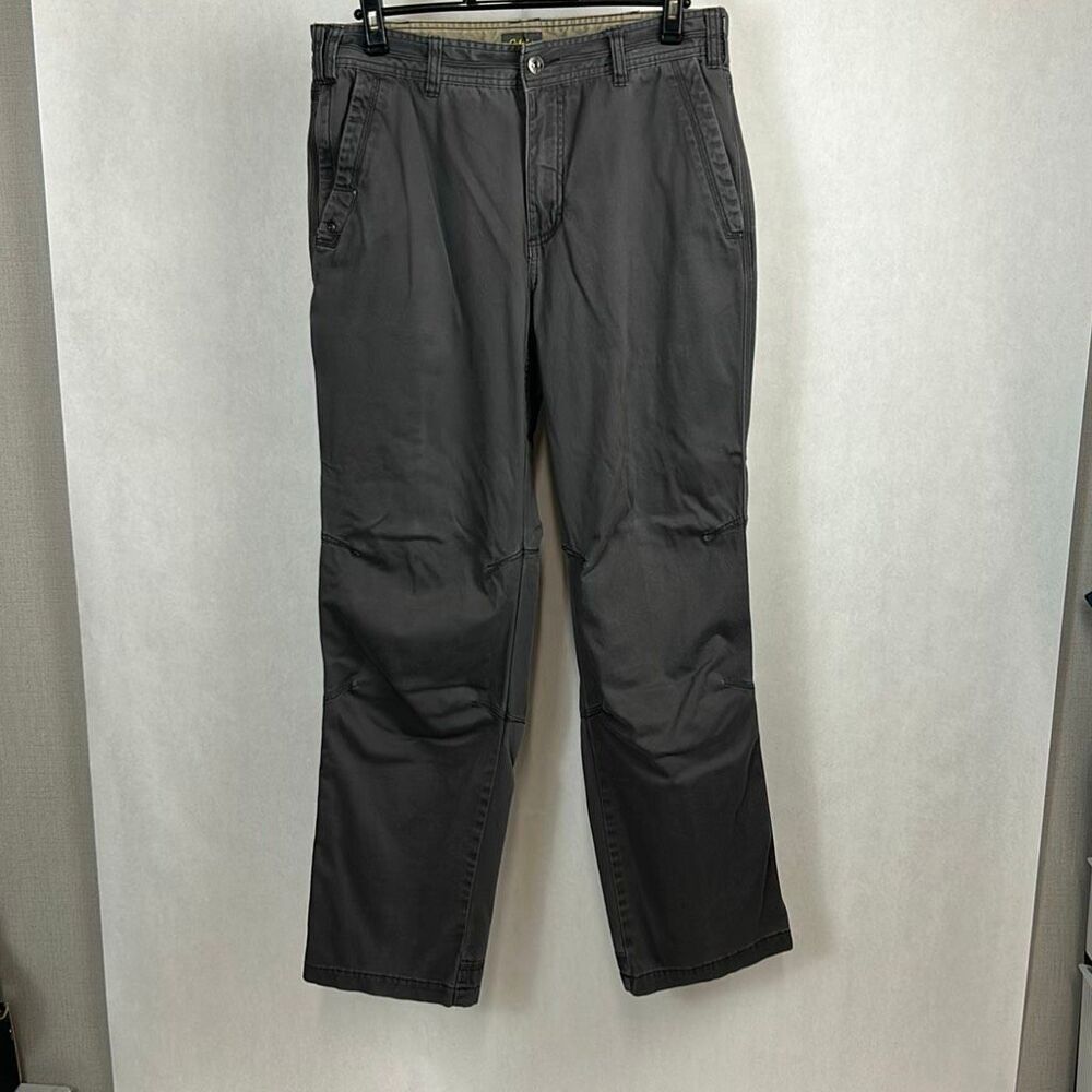 Cabela's Mens Cargo Pants Gray Sz 34x34 Casual Work Chinos Flat Front Cotton Spa